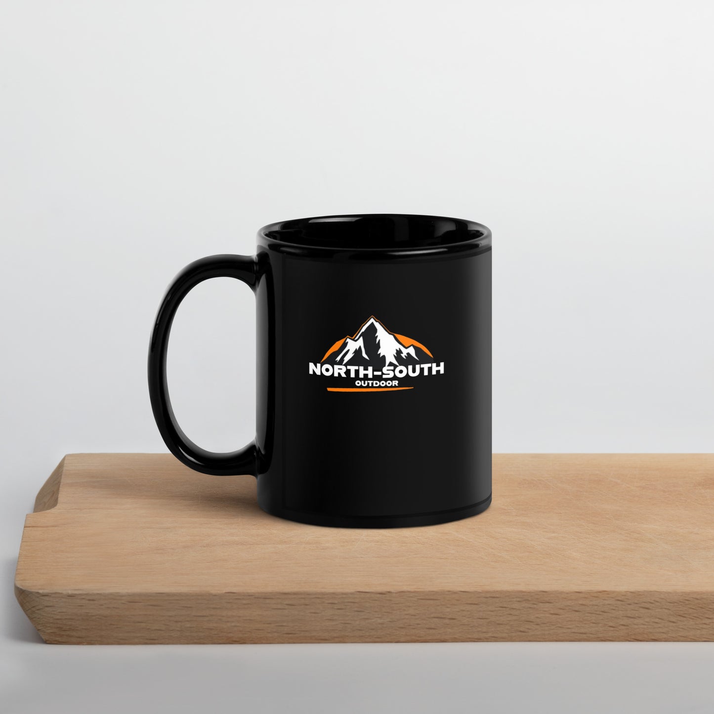 North -South Outdoor Black Glossy Mug
