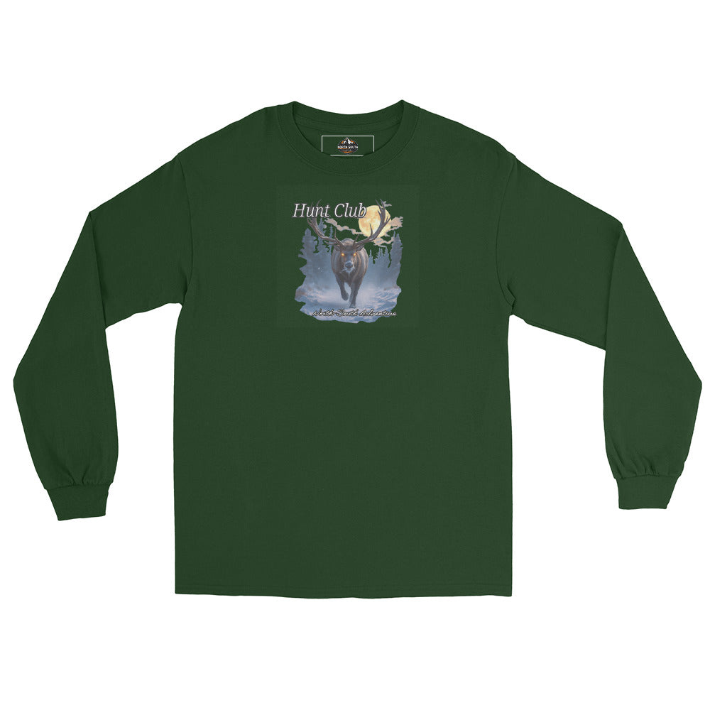 North-South Hunt Club Elk  Long Sleeve Shirt, hunting, outdoor, club, elk, hunt, adventure.