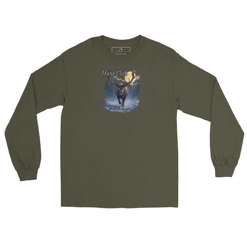 North-South Hunt Club Elk  Long Sleeve Shirt, hunting, outdoor, club, elk, hunt, adventure.