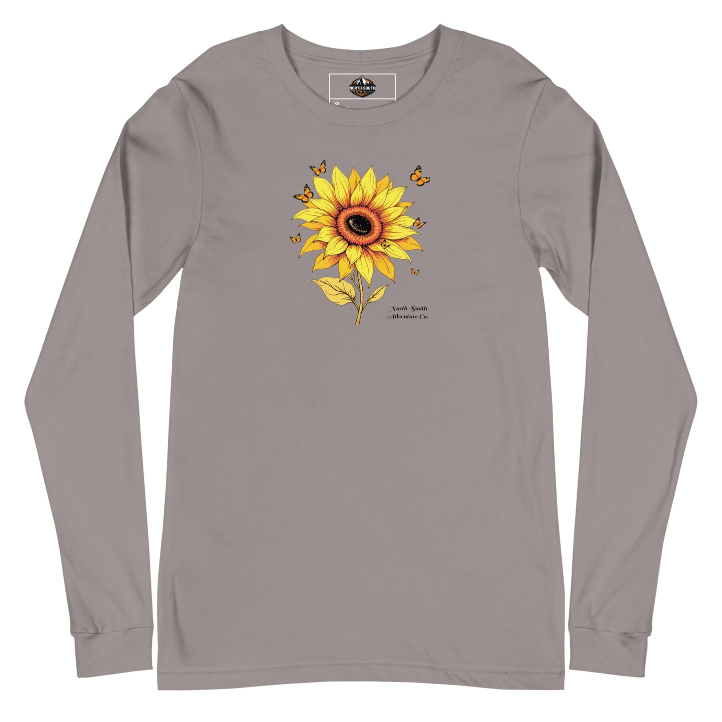 North-South Sunflower Butterfly Women's Long Sleeve Shirt