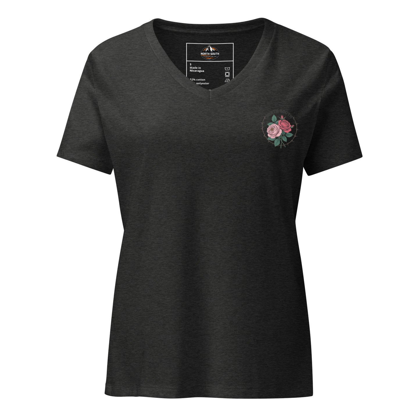 North-South Rose Women’s Relaxed V-neck t-shirt, summer, soft, ladies, heather