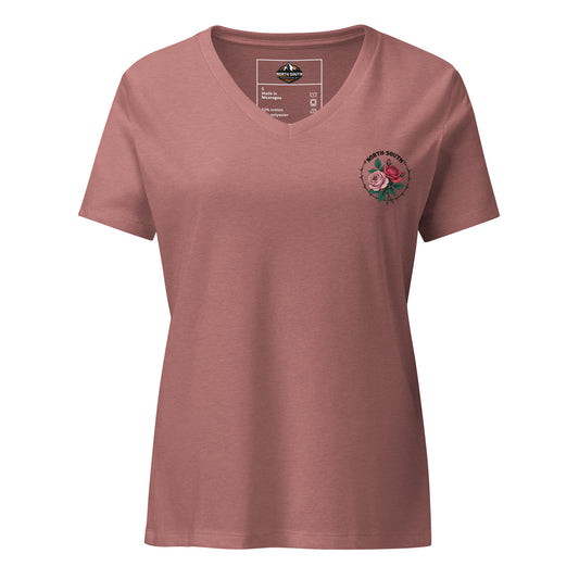 North-South Rose Women’s Relaxed V-neck t-shirt, summer, soft, ladies, heather