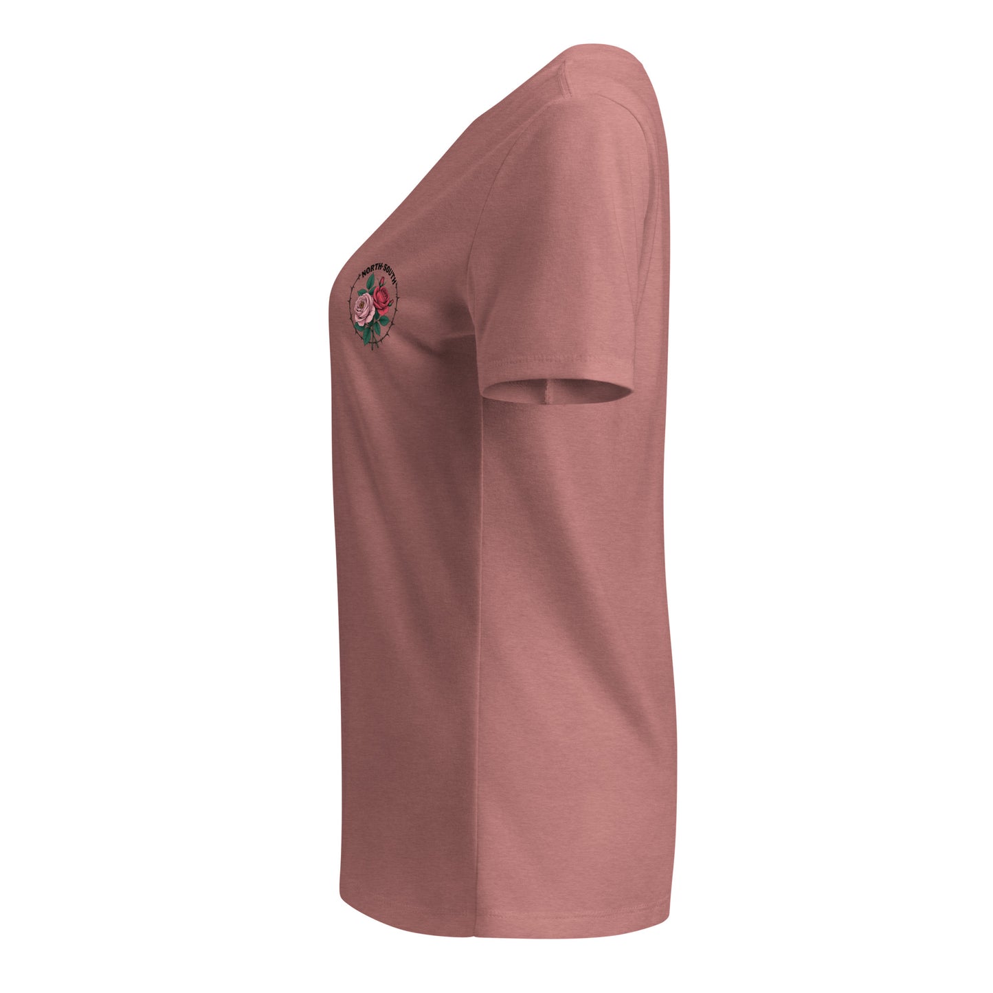 North-South Rose Women’s Relaxed V-neck t-shirt, summer, soft, ladies, heather
