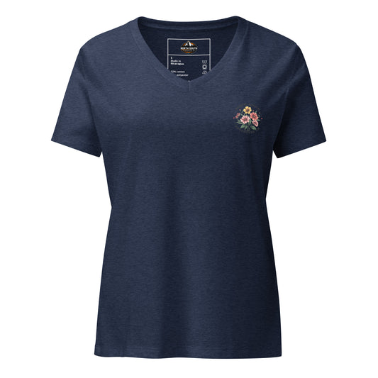 North-South wildflower Women’s Relaxed V-neck t-shirt, summer, soft, ladies, heather