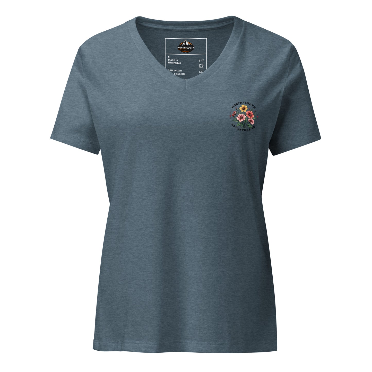 North-South wildflower Women’s Relaxed V-neck t-shirt, summer, soft, ladies, heather