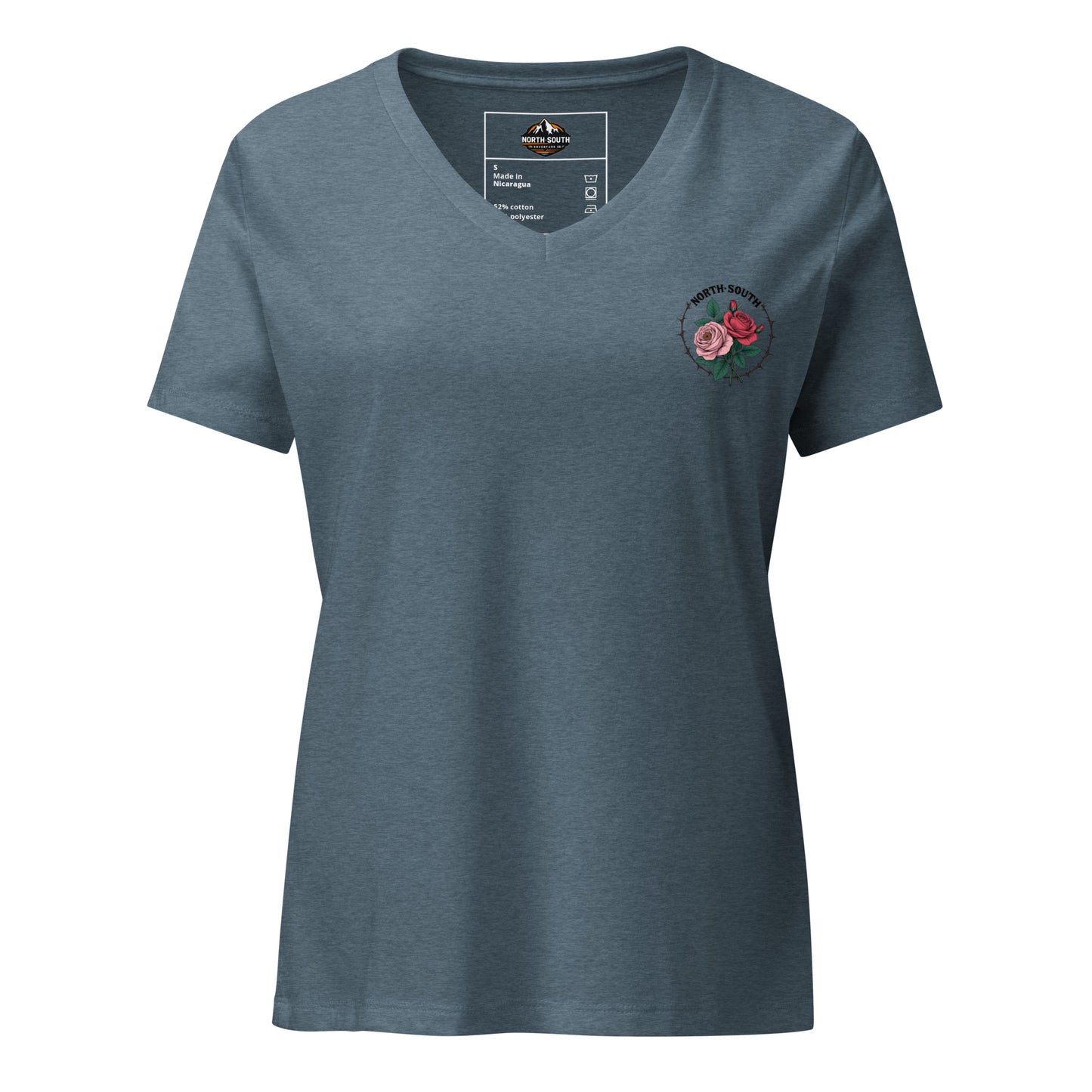 North-South Rose Women’s Relaxed V-neck t-shirt, summer, soft, ladies, heather