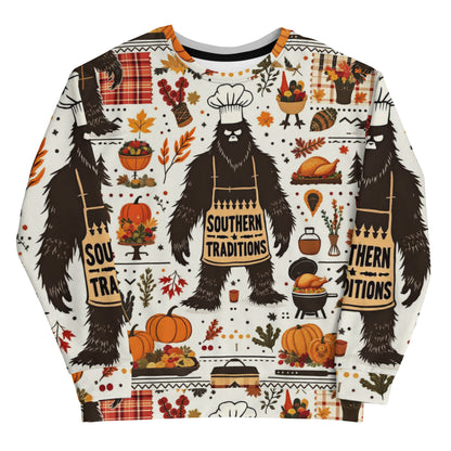 North-South, Southern Traditions Ugly Bigfoot Thanksgiving Sweatshirt