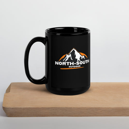 North -South Outdoor Black Glossy Mug