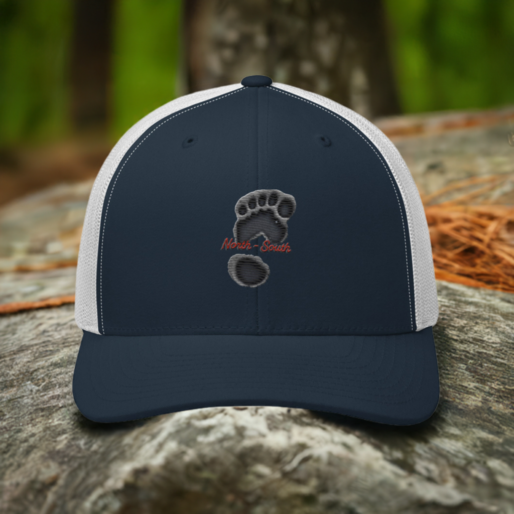 North-South Bigfoot Print Trucker Cap