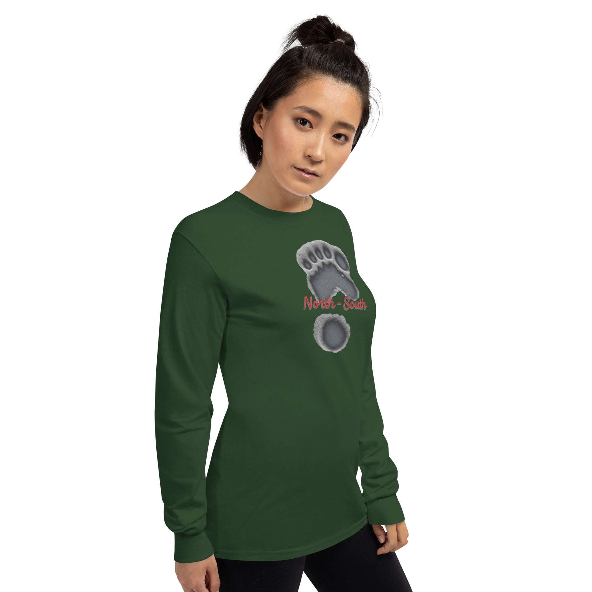 North-South Bigfoot Print Long Sleeve Tee