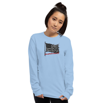 North-South Home of The Brave Flag Long Sleeve Shirt