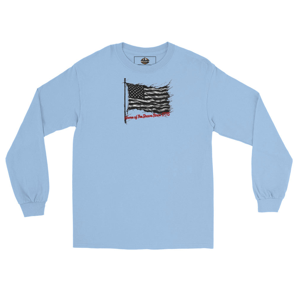 North-South Home of The Brave Flag Long Sleeve Shirt