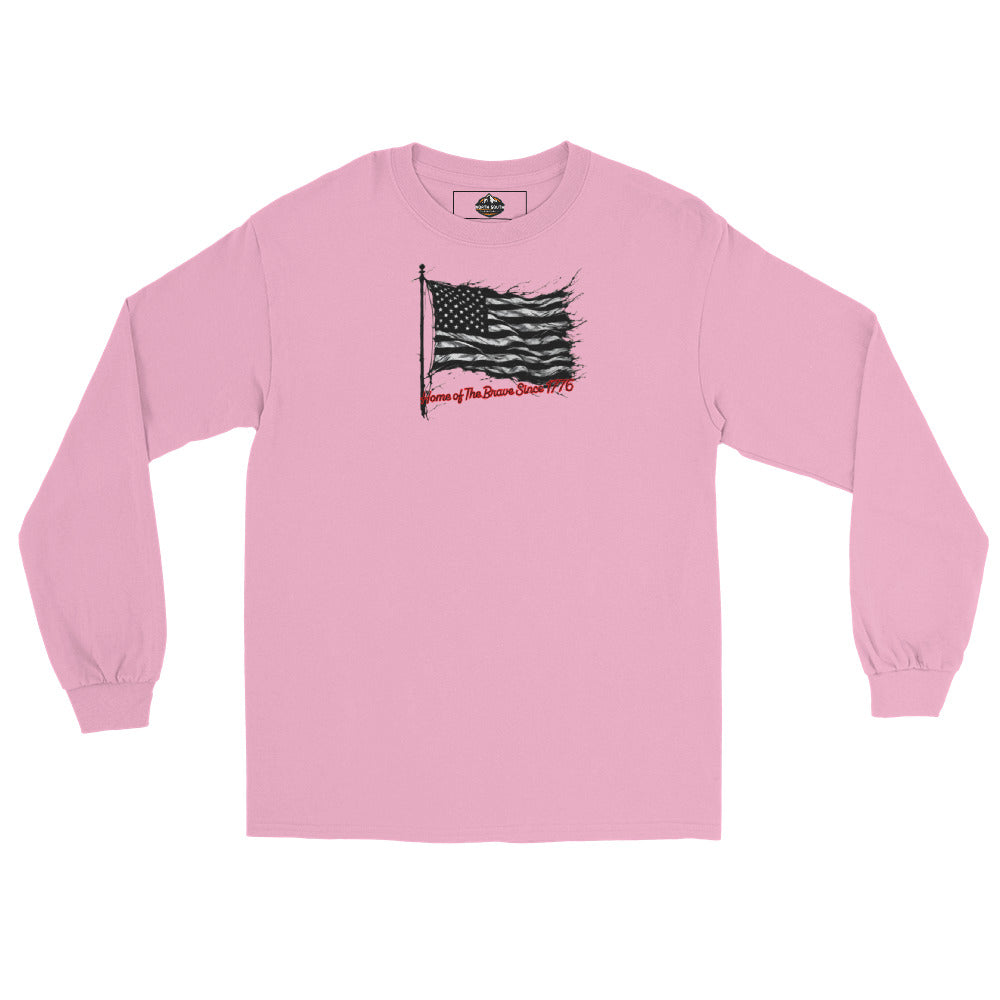 North-South Home of The Brave Flag Long Sleeve Shirt