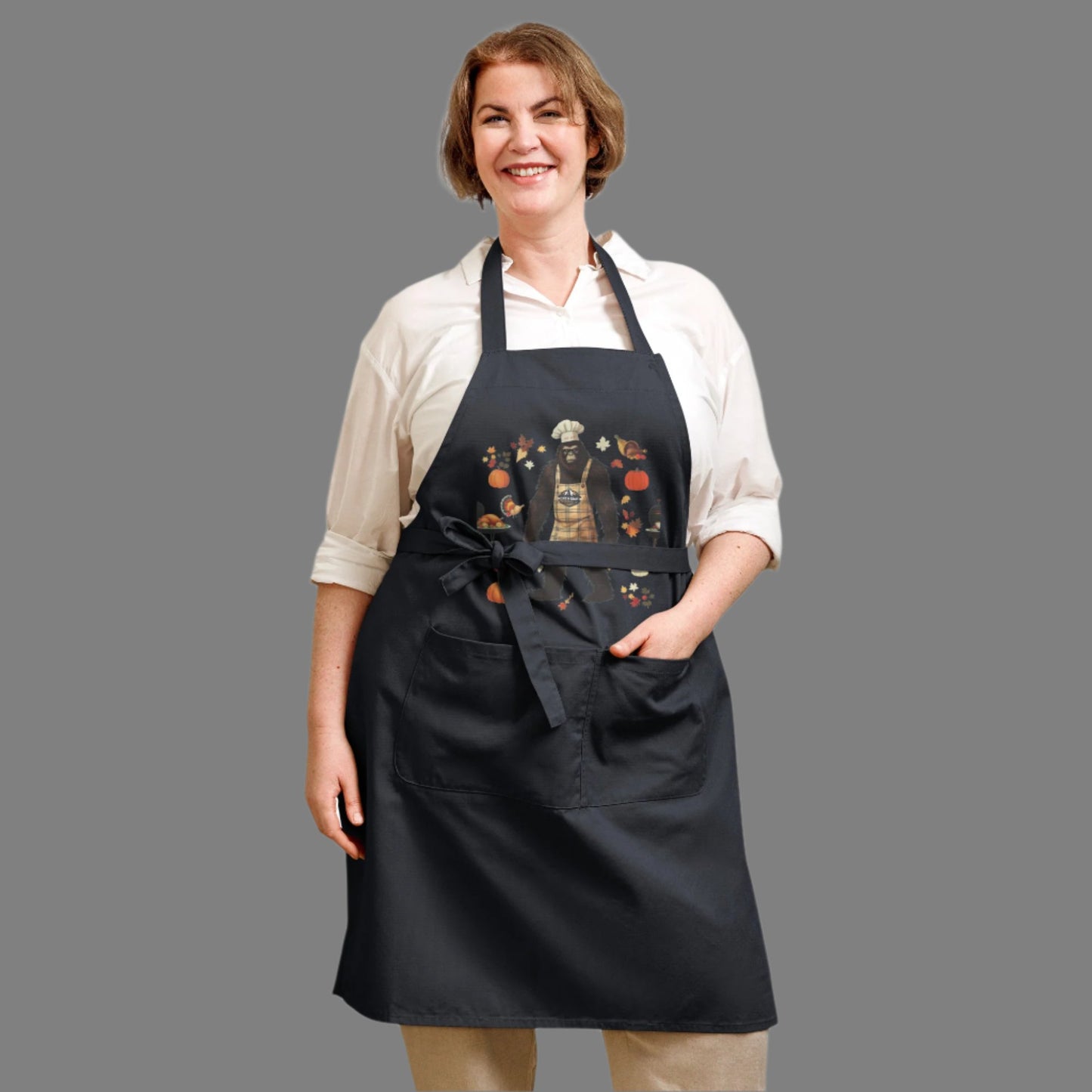 North-South Bigfoot Thanksgiving Apron