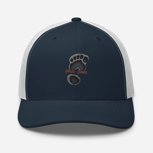 North-South Bigfoot Print Trucker Cap