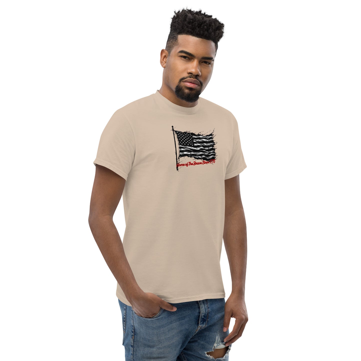 North-South Home of The Brave Flag Classic Tee