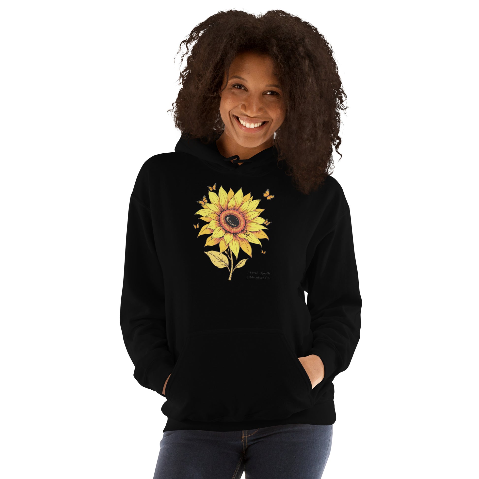 North-South Sunflower Butterfly Women's Hoodie