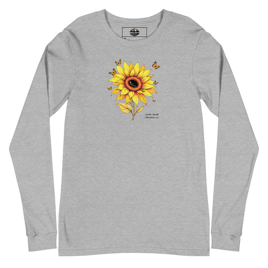 North-South Sunflower Butterfly Women's Long Sleeve Shirt