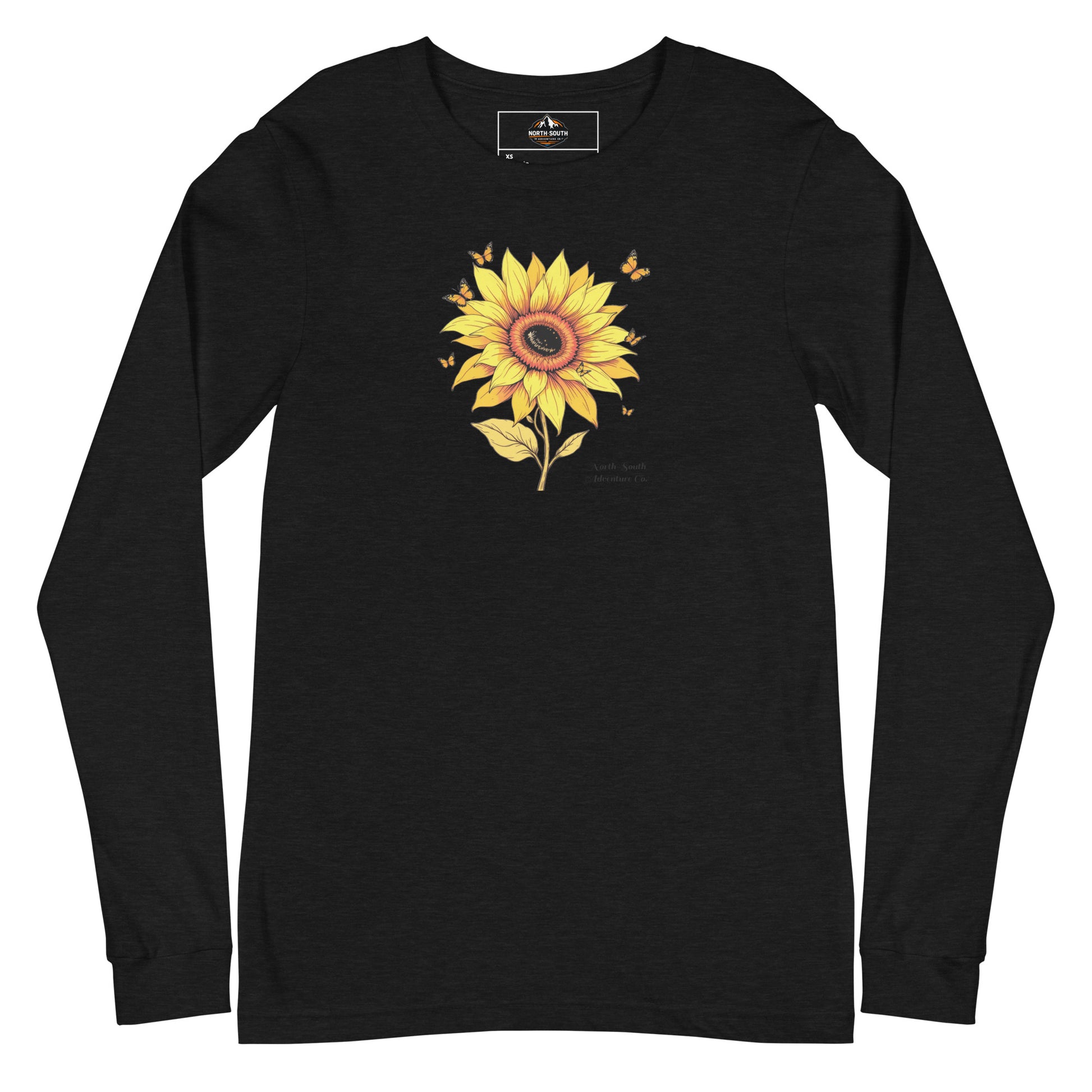 North-South Sunflower Butterfly Women's Long Sleeve Shirt