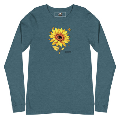 North-South Sunflower Butterfly Women's Long Sleeve Shirt