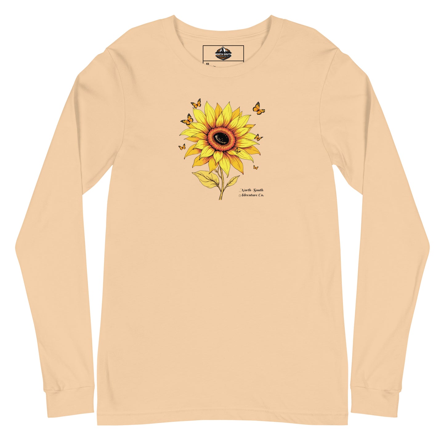 North-South Sunflower Butterfly Women's Long Sleeve Shirt