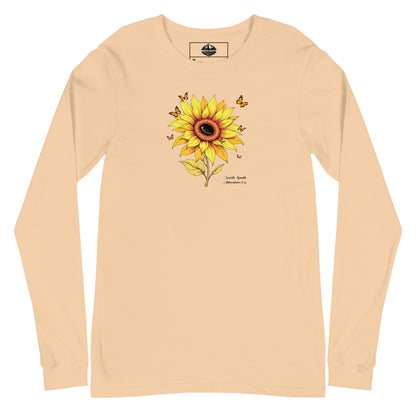 North-South Sunflower Butterfly Women's Long Sleeve Shirt