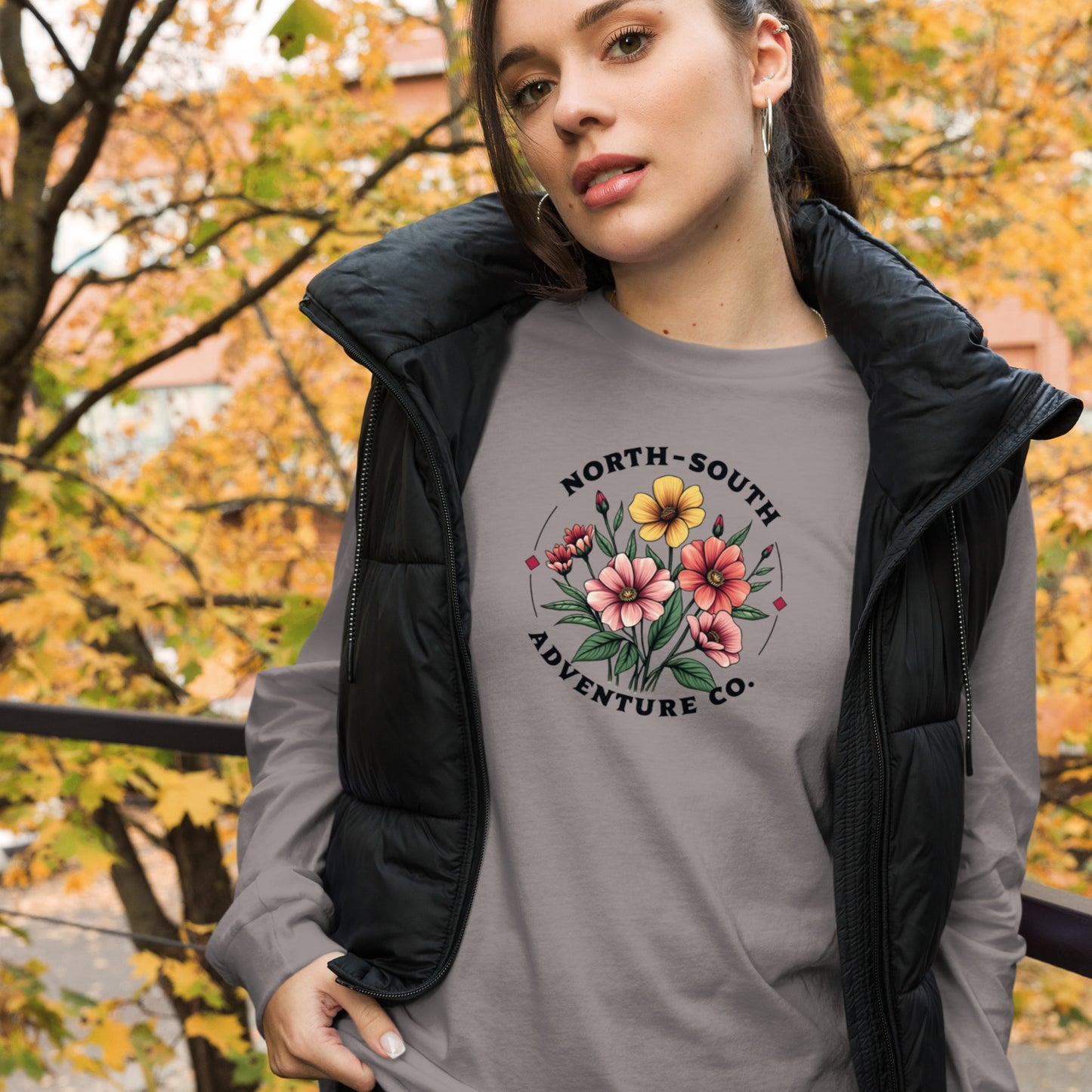 North-South Women's Wildflower Long  Sleeve Tee