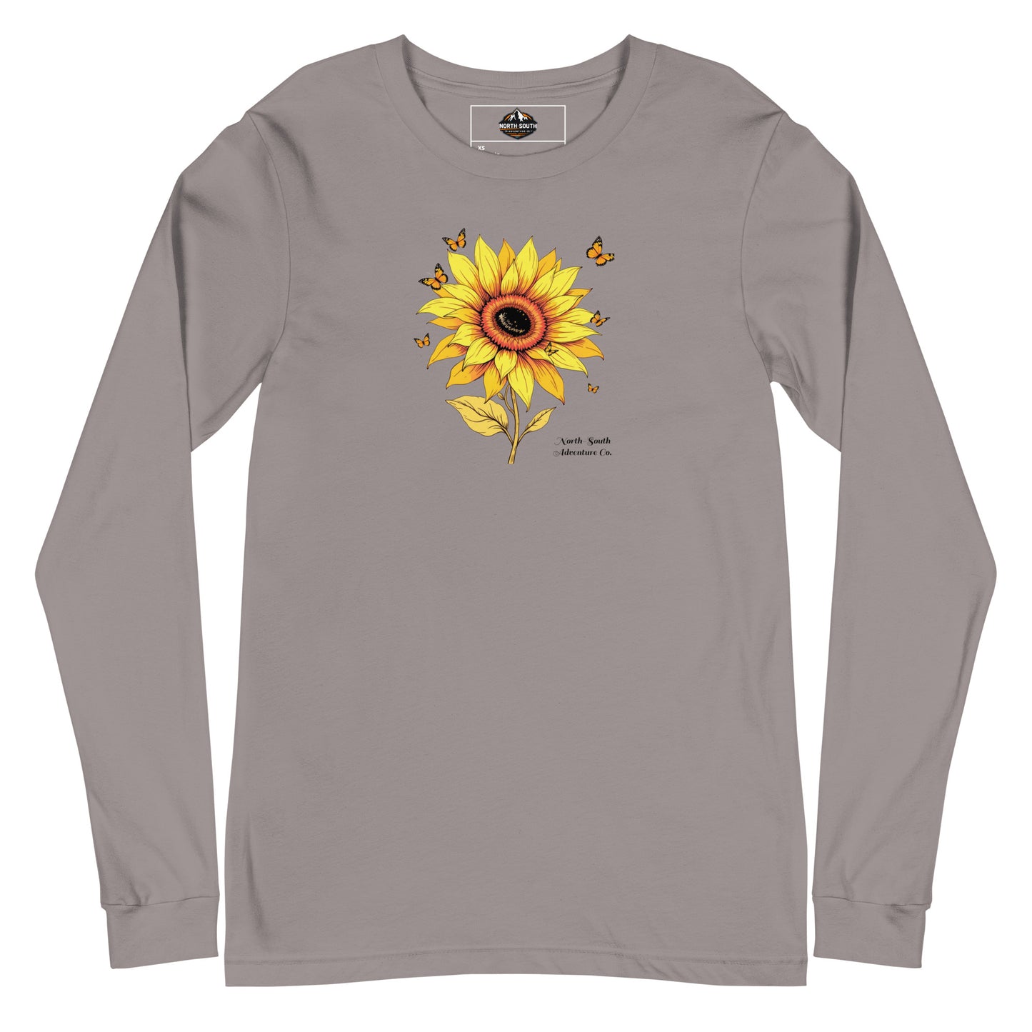 North-South Sunflower Butterfly Women's Long Sleeve Shirt