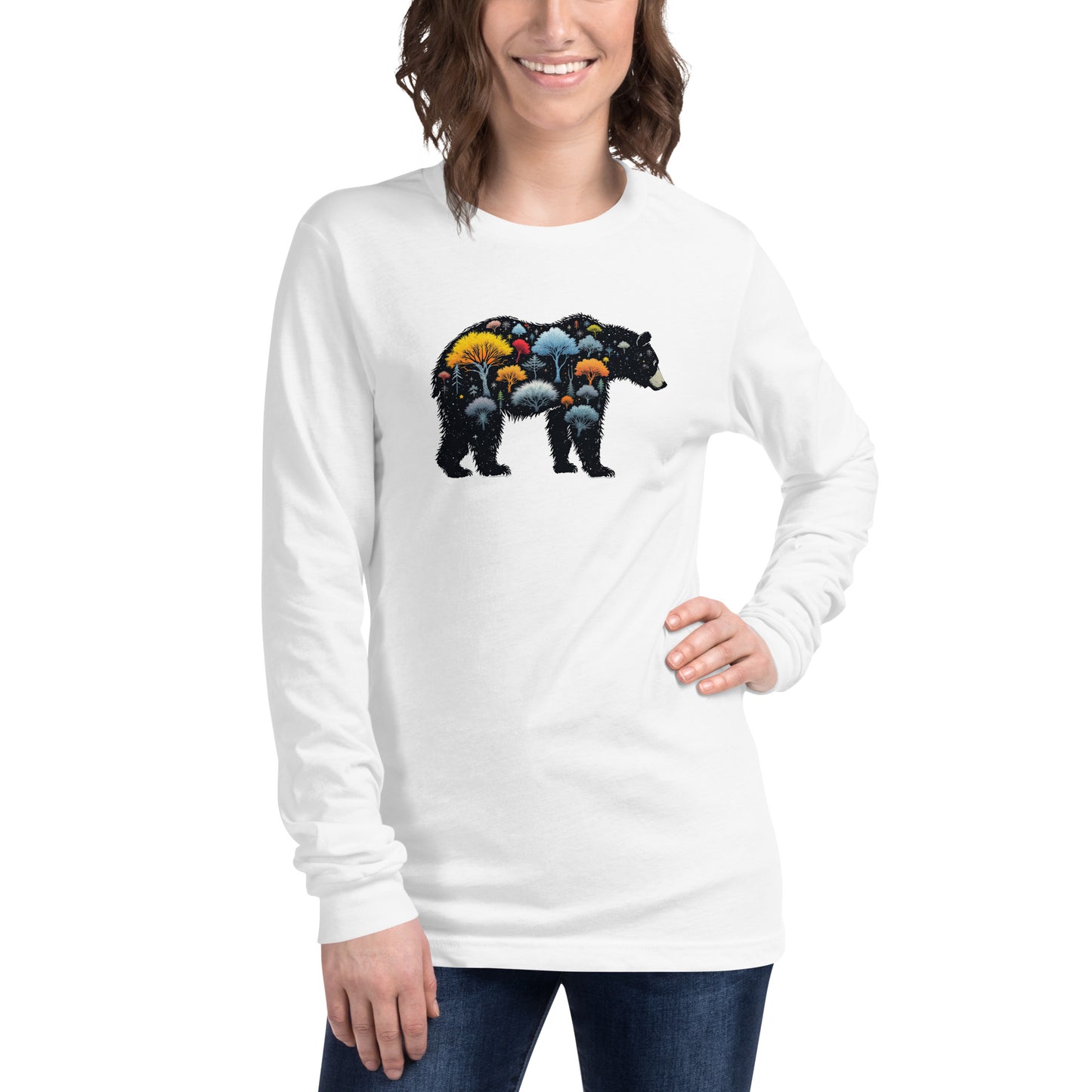 North-South Nature Bear Woman's Long Sleeve Shirt