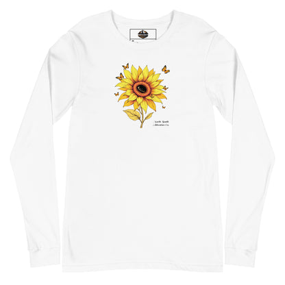 North-South Sunflower Butterfly Women's Long Sleeve Shirt