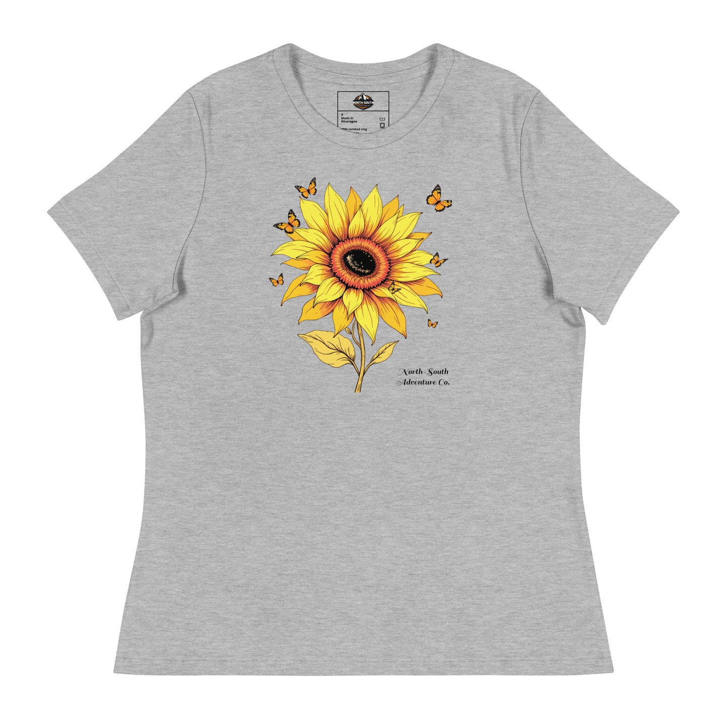 North-South Sunflower Butterfly Women's Relaxed Tee