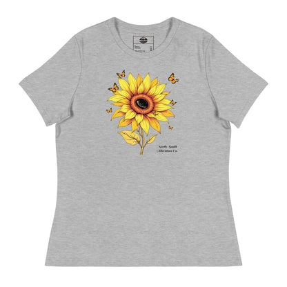 North-South Sunflower Butterfly Women's Relaxed Tee