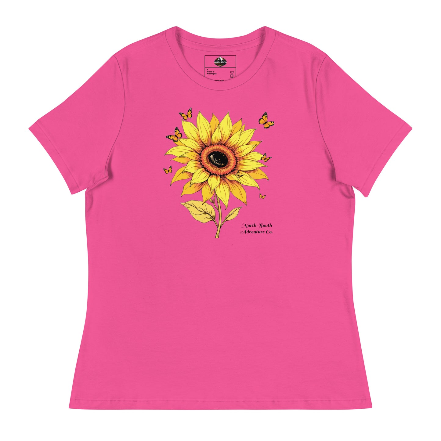 North-South Sunflower Butterfly Women's Relaxed Tee