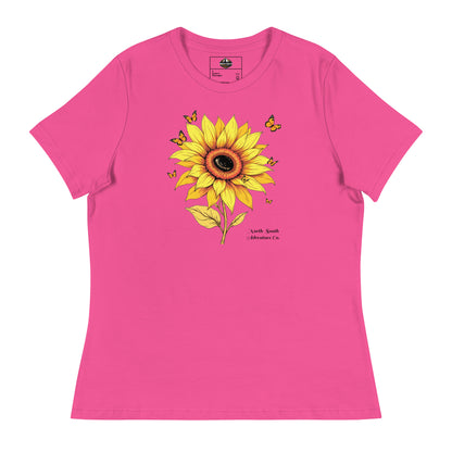 North-South Sunflower Butterfly Women's Relaxed Tee