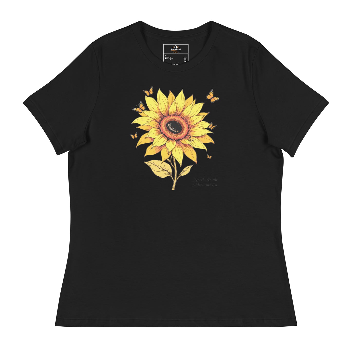 North-South Sunflower Butterfly Women's Relaxed Tee