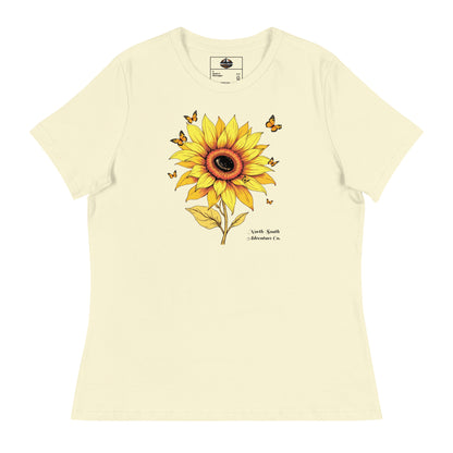 North-South Sunflower Butterfly Women's Relaxed Tee