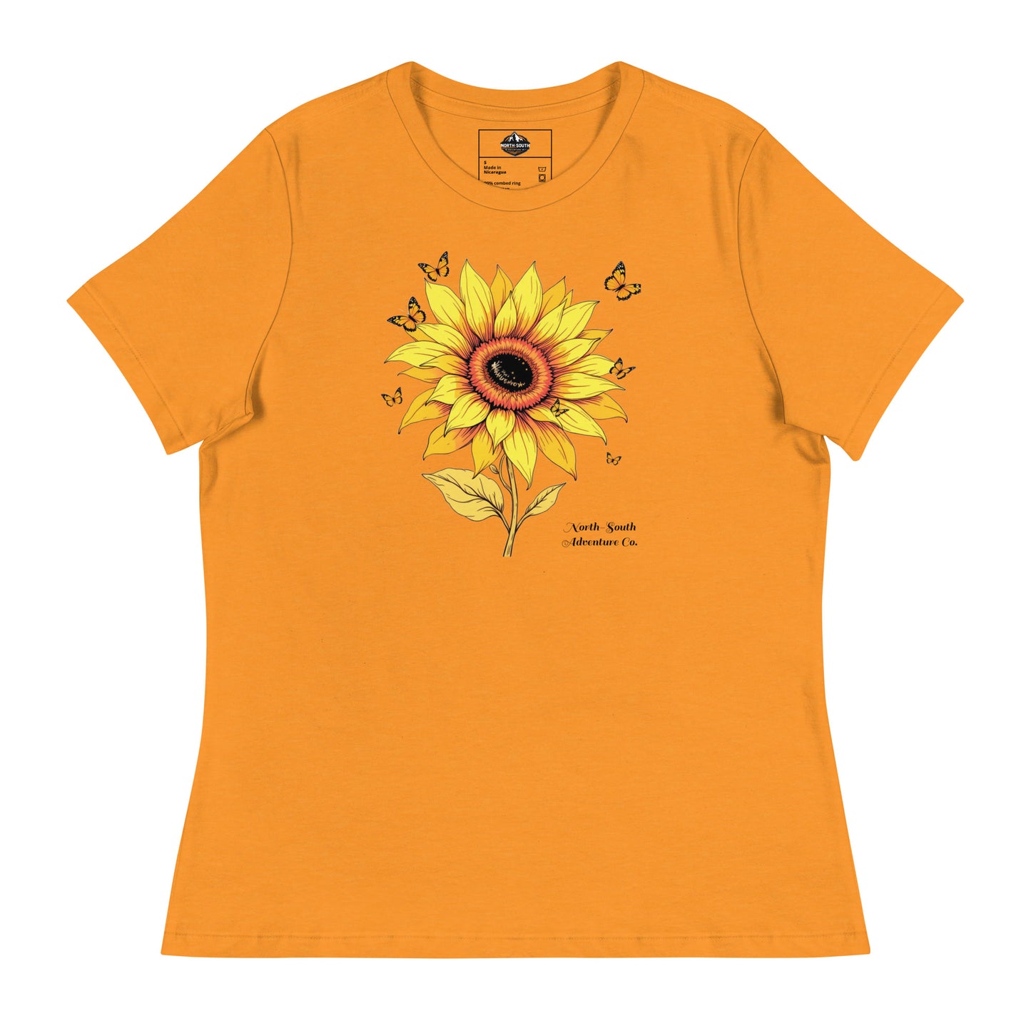 North-South Sunflower Butterfly Women's Relaxed Tee