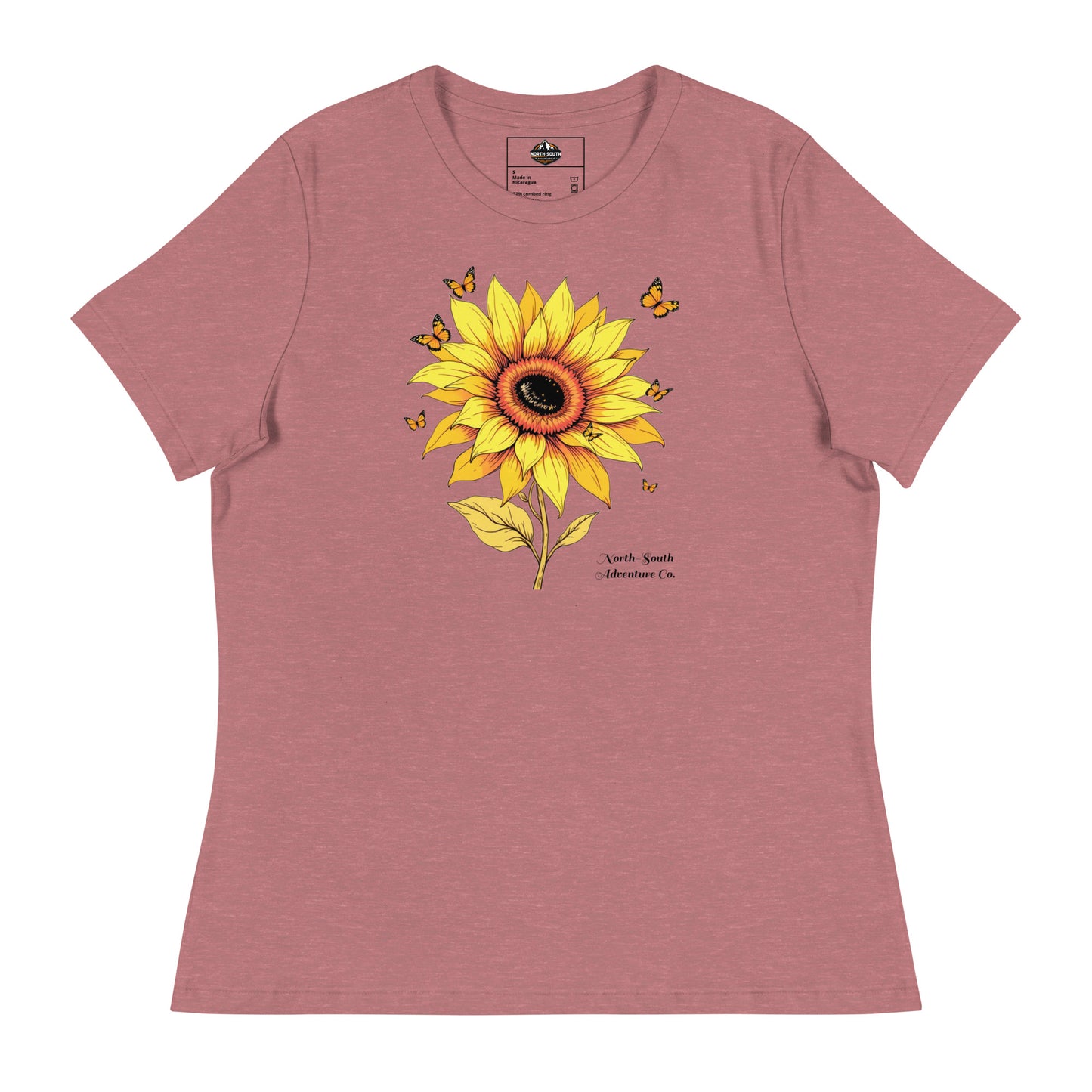 North-South Sunflower Butterfly Women's Relaxed Tee