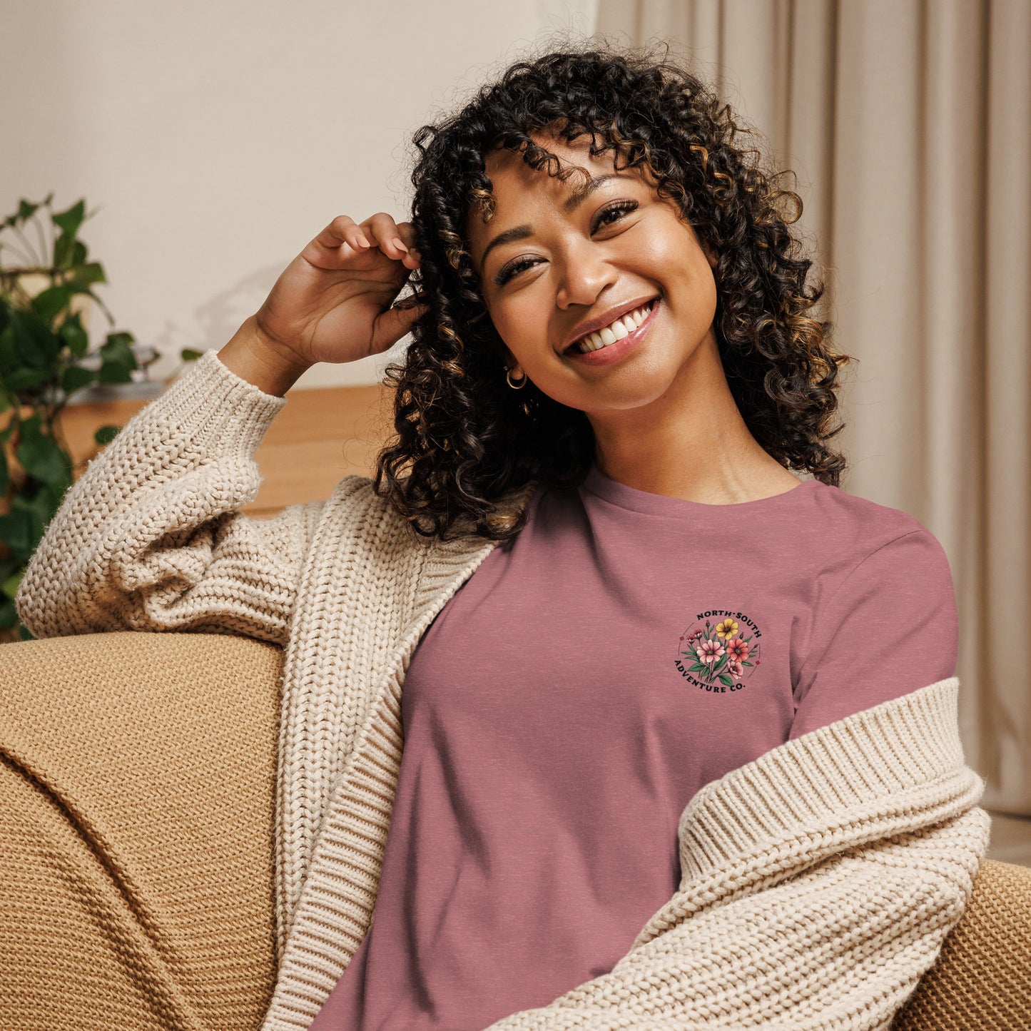 North-South Wildflower Chest Logo Women's Relaxed Tee