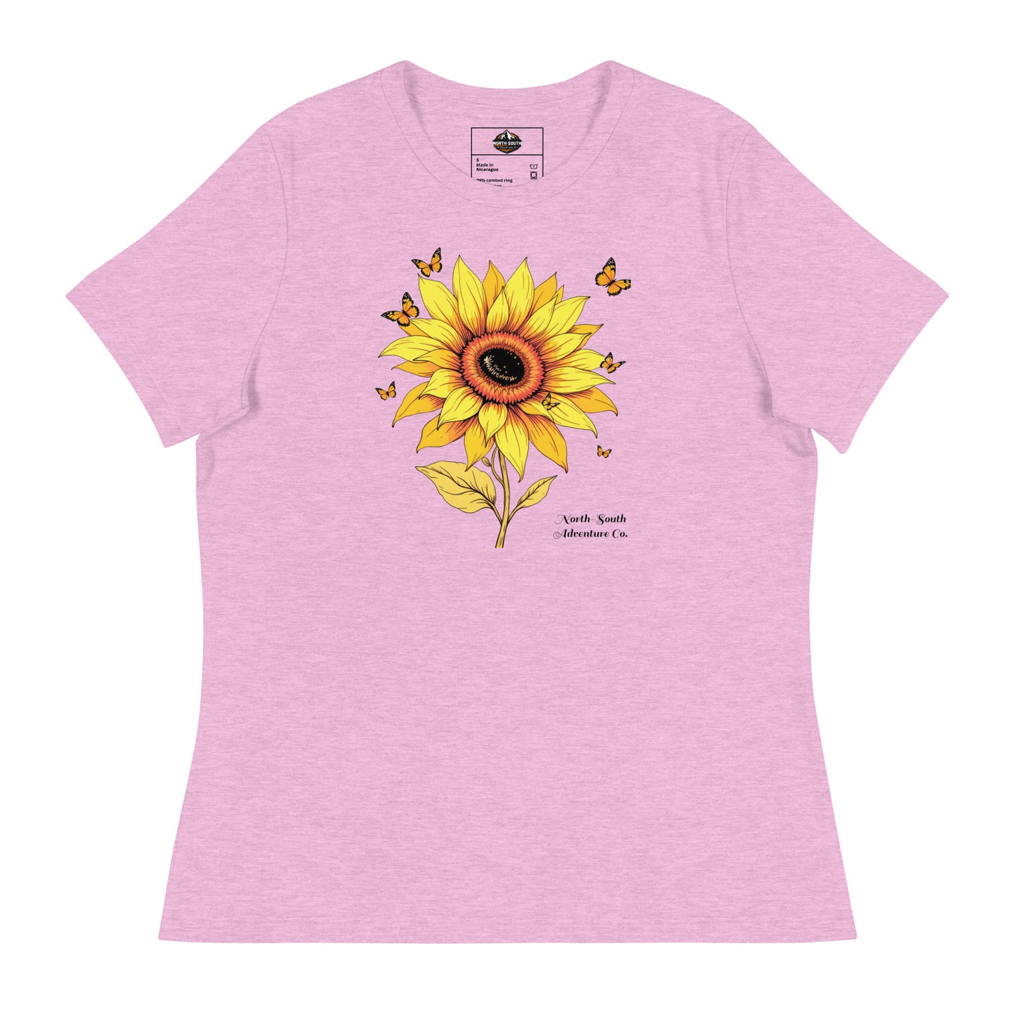 North-South Sunflower Butterfly Women's Relaxed Tee