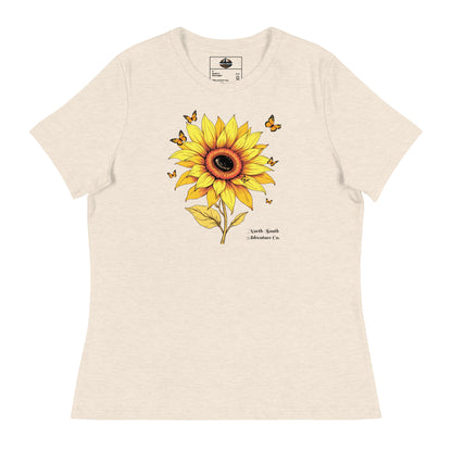 North-South Sunflower Butterfly Women's Relaxed Tee