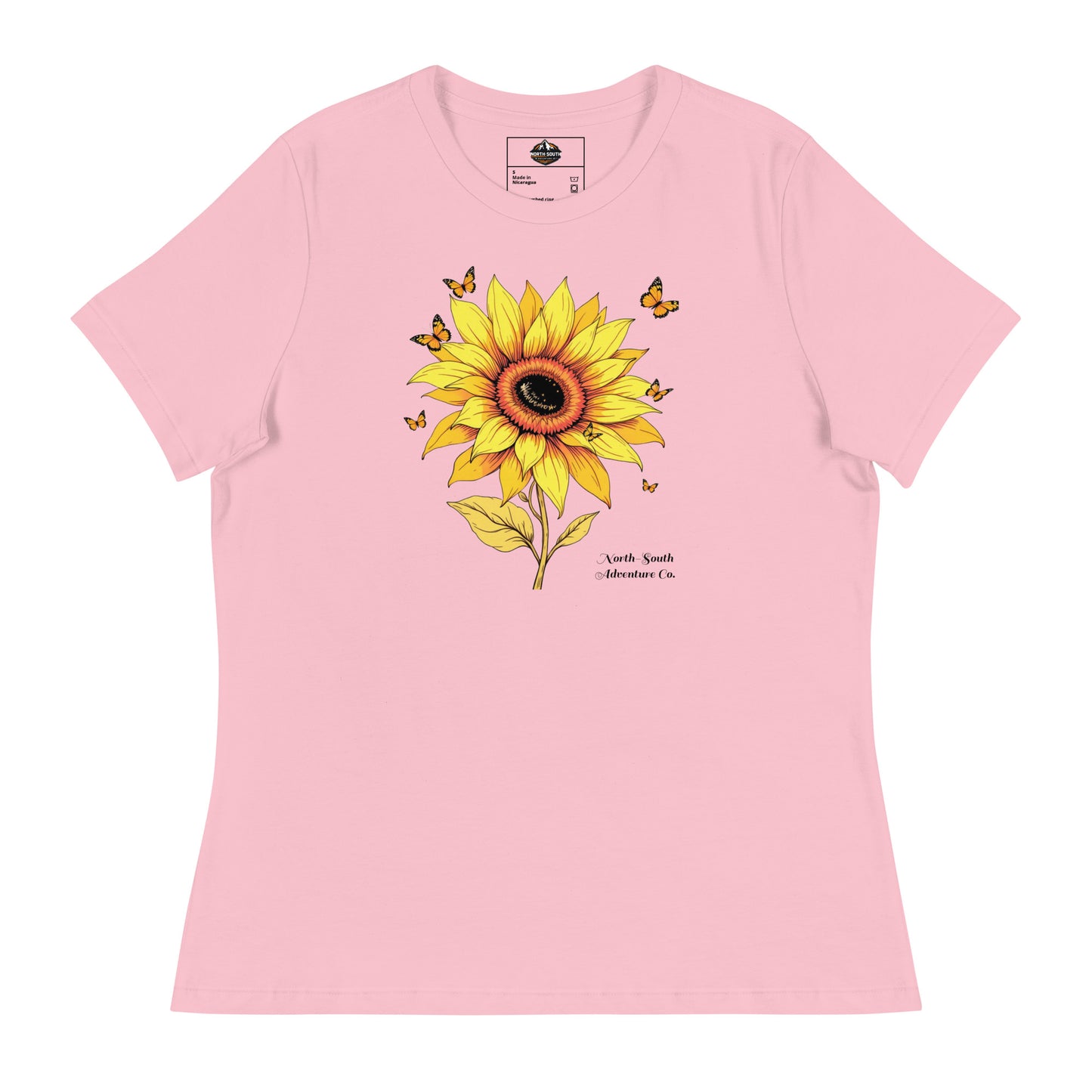 North-South Sunflower Butterfly Women's Relaxed Tee